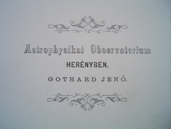 István Jankovics: Gothard Astrophysical Observatory 1881-2006